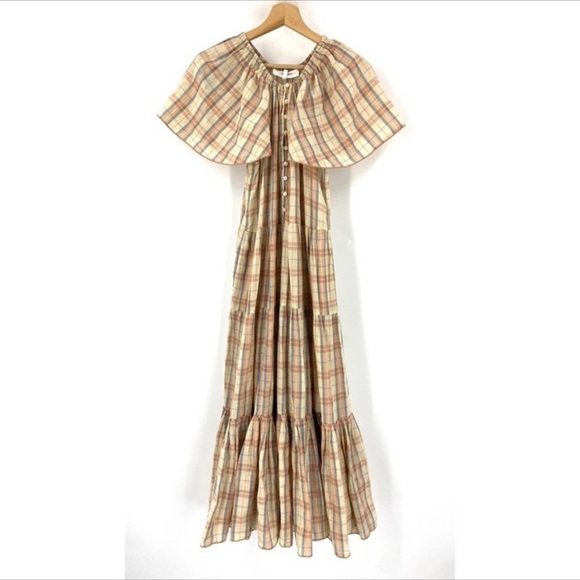 THE GREAT Iris dress in washed rose plaid Sz 2 - Picture 6 of 6